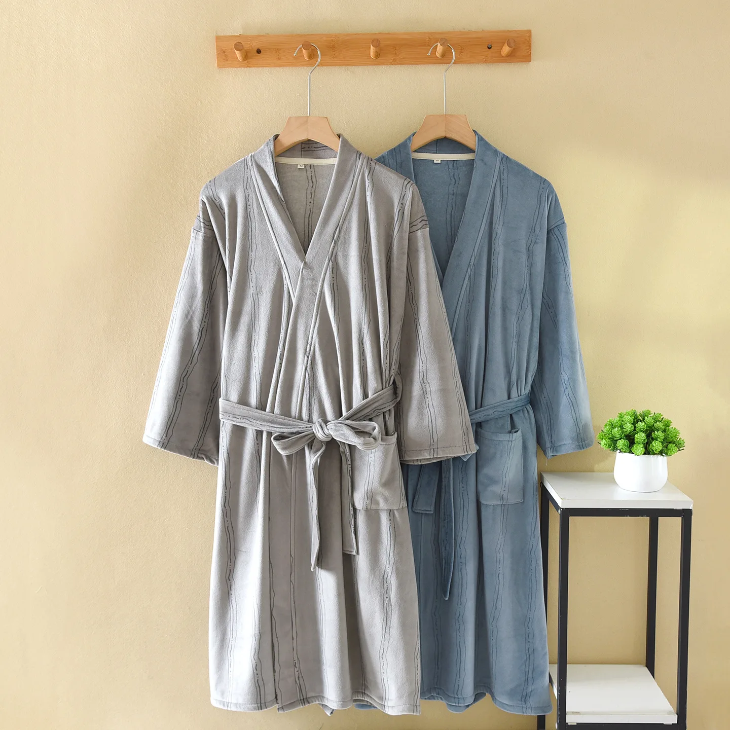 

Зимний мужской халат с поясом, фланелевой утепленный теплый банный халат для мужчин, одежда для сна, новая домашняя одежда, одежда для сна, домашняя одежда