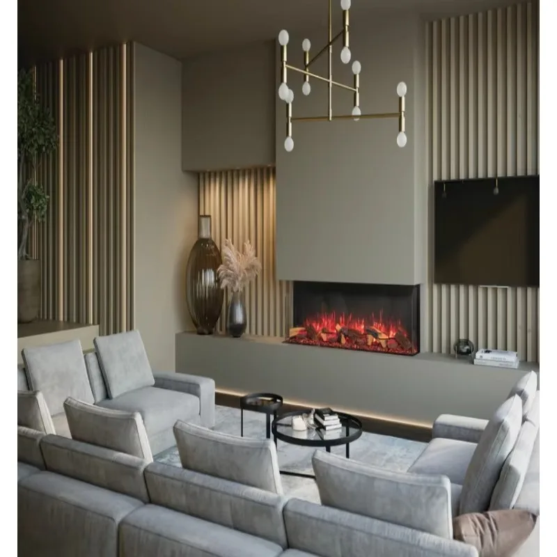 Christmas Discount 1000 Mm Holographic Fireplace 3-Sided Glass Linear Digital Electric Fireplace Freestanding For Hotel