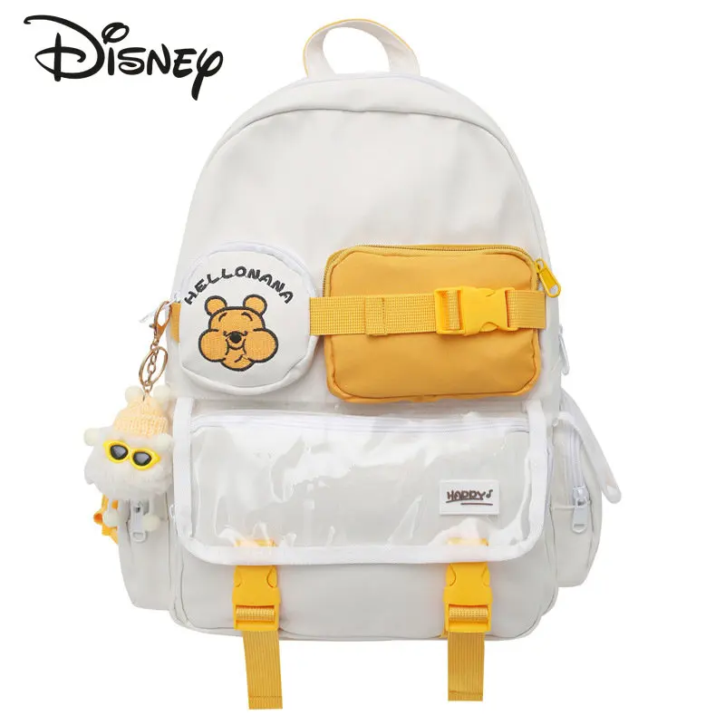 Ransel anak perempuan Disney Winnie Bear, ransel murid, kapasitas besar, segar, kecil, ransel modis, kualitas tinggi