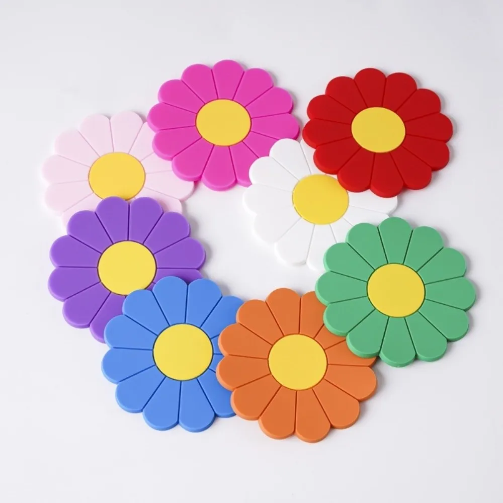 

Durable Flower Car Cup Coaster Heat-Resistant Thicken Cup Holder Mat Anti-slip Car Storage Mat Dining Table