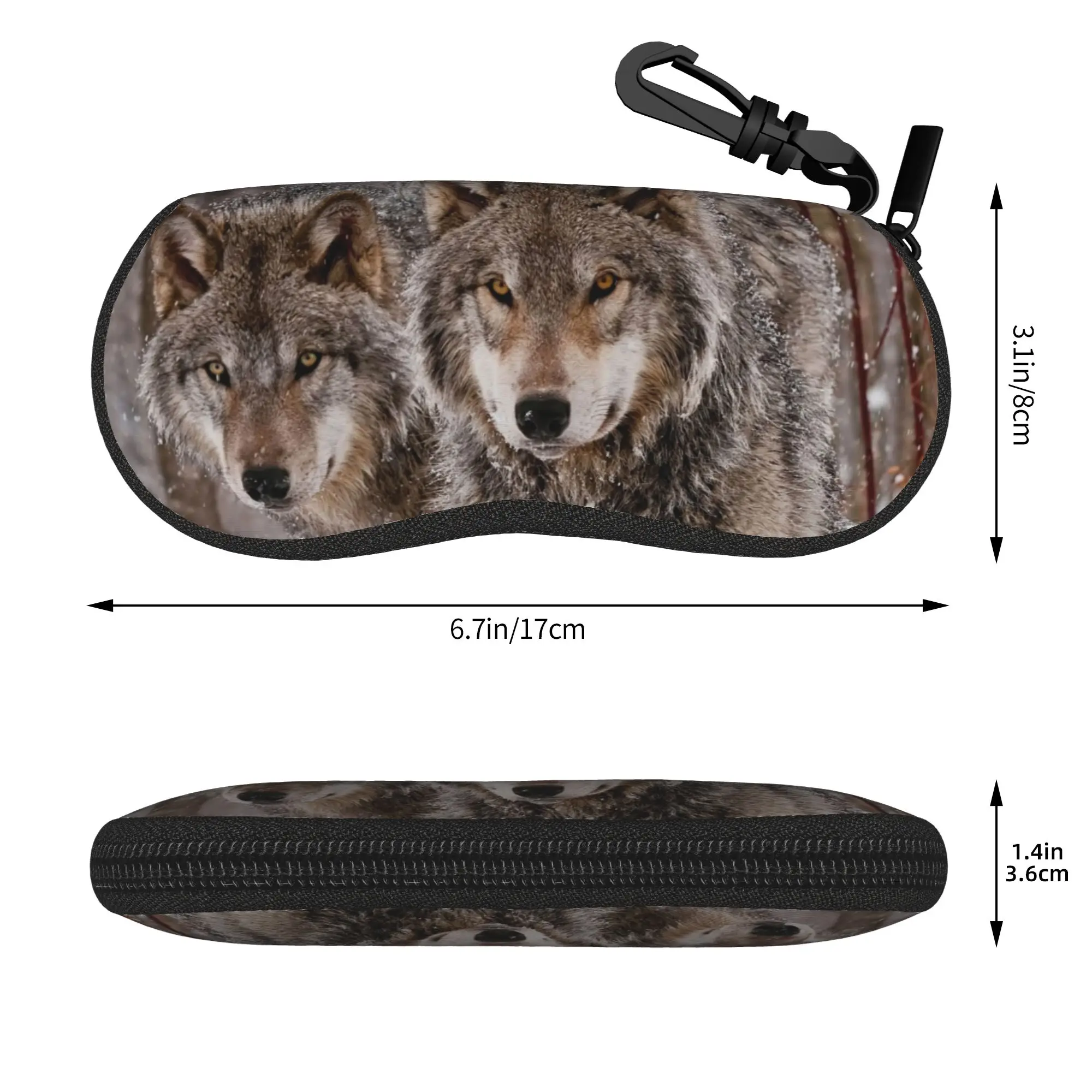 Wolf Warrior Glasses Case Men Women Anti-Fall Accessories Wolves Predator Eyeglasses Box Eye Contacts Case