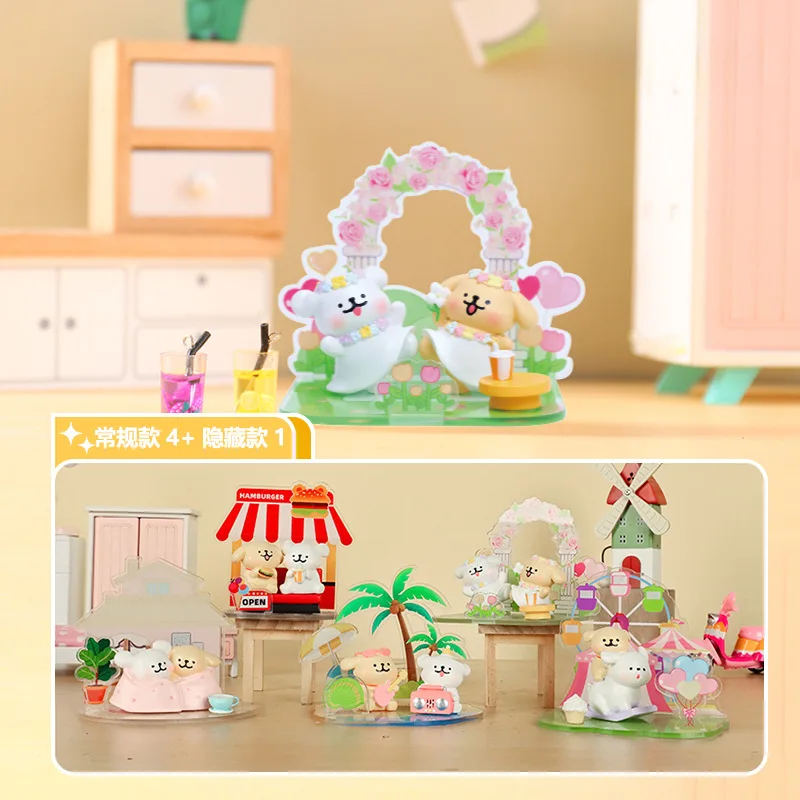 Nuova scatola cieca Lucky Dog Line Art - Regalo souvenir di nozze Kawaii per ragazze/damigelle d'onore Simpatico arredamento da scrivania