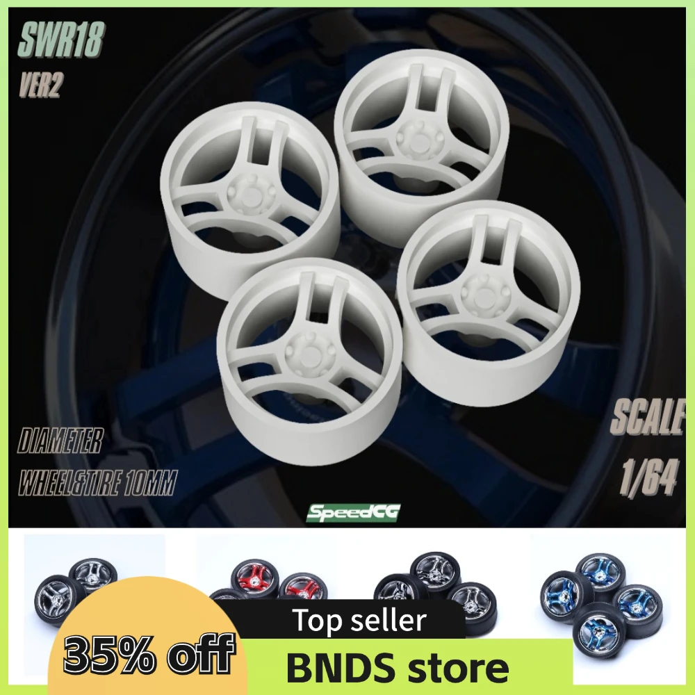 Ruote in ABS SpeedCG 1/64 con pneumatici in gomma tipo P parti modificate diametro 10mm per modellini di auto da corsa giocattolo Hotwheels Tomica