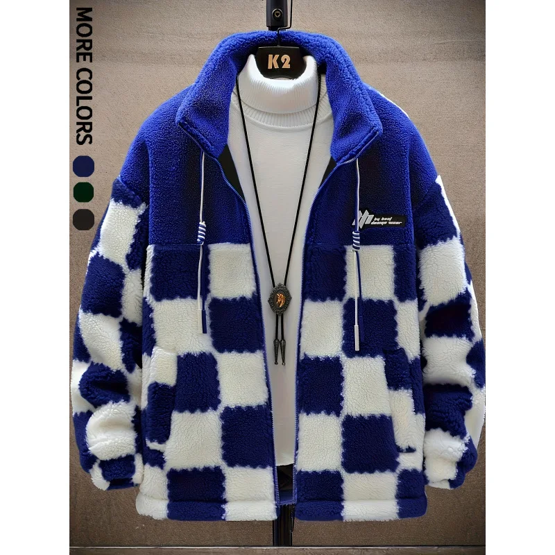 

Lamb Cotton Coat B 73187 Men's Woolen Warm Long Style Filling Other Material Ultra Slim Fit Spring Season Outdoor Wear