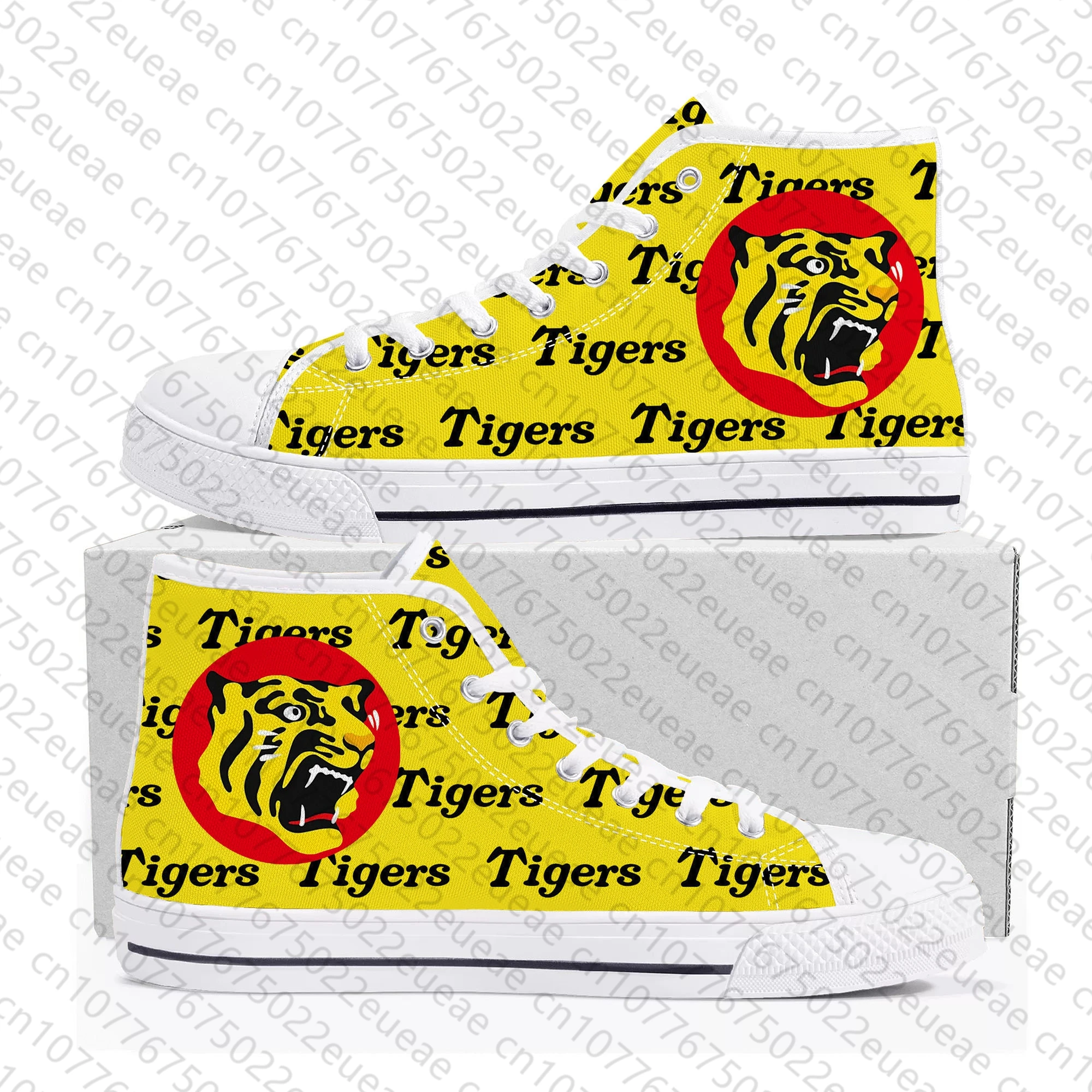 タイガース Japan Hyogo Tigers baseball High Top Sneakers Mens Womens Teenager Canvas High Quality Sneaker Casual Custom Made Shoe DIY