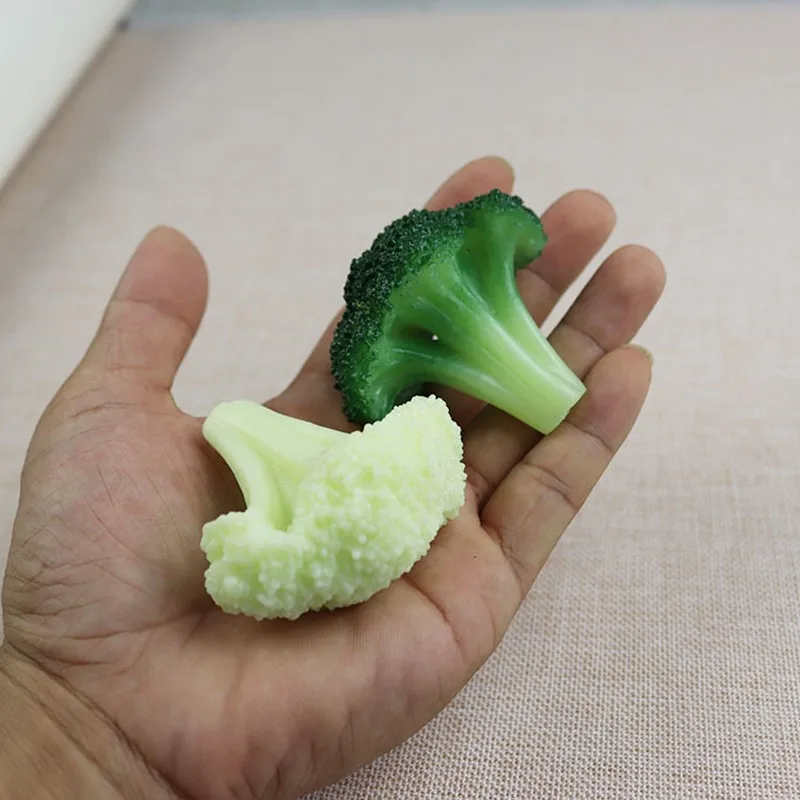 Simulation Gemüse Blumenkohl Gefälschte Brokkoli Künstliche Lebensmittel Modell Lebensechte Mall Probe Dekorative Requisiten 4 teil/los – Detail 3