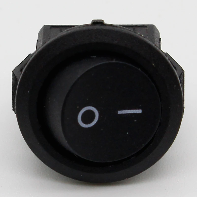 5 * Kecil Bulat Hitam 2-Pin 2-File 3A/250V 6A/125V Rocker Switch Seesaw Power Switch