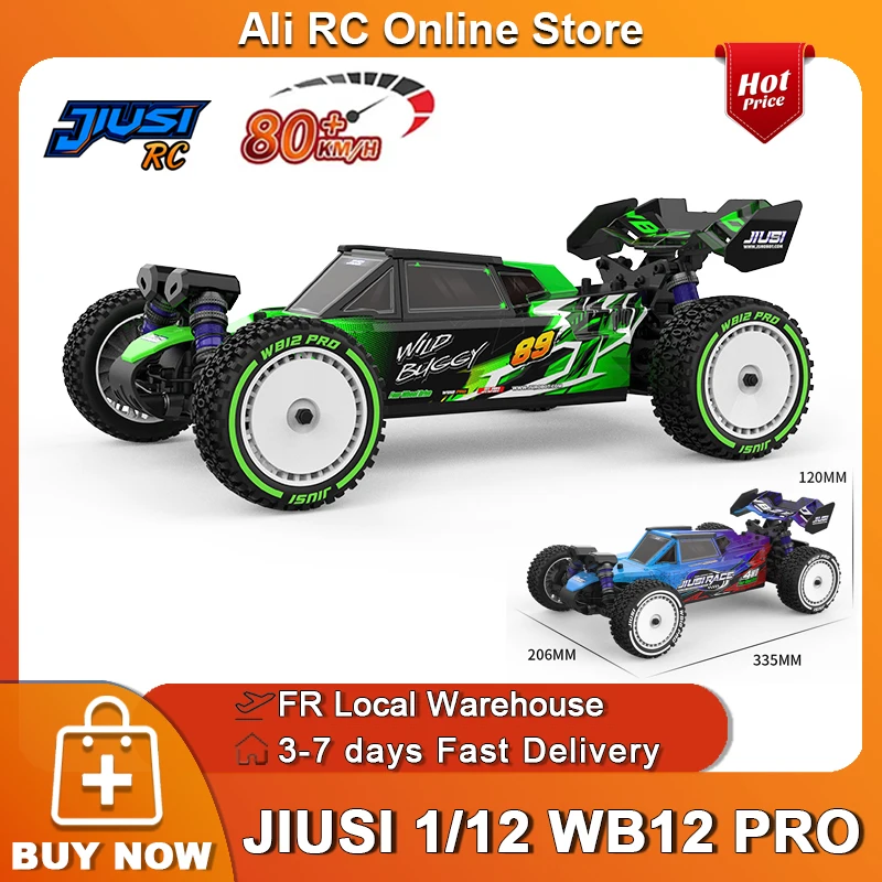 NEUER JIUSI 1:12 WB12 PRO 80km/h RC Auto 2.4G 4WD 3S 35A 3600KV Bürstenloser Motor Hochgeschwindigkeits-Metall-Offroad-All-Terrain-Fahrzeug Renn-RC-Modell Spielzeug für Erwachsene und Kinder,