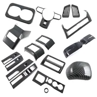 Fibra de carbono ABS para Mitsubishi Triton L200 2023 2024, accesorios interiores, interruptor de ventana, cubierta del Panel de cambio de marchas del volante