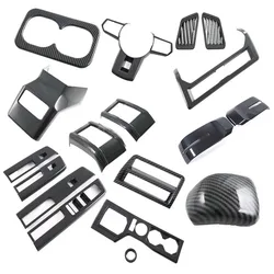 ABS Carbon Fibre For Mitsubishi Triton L200 2023 2024 Interior Accessories Window Switch Steering wheel Gear Shift Panel cover