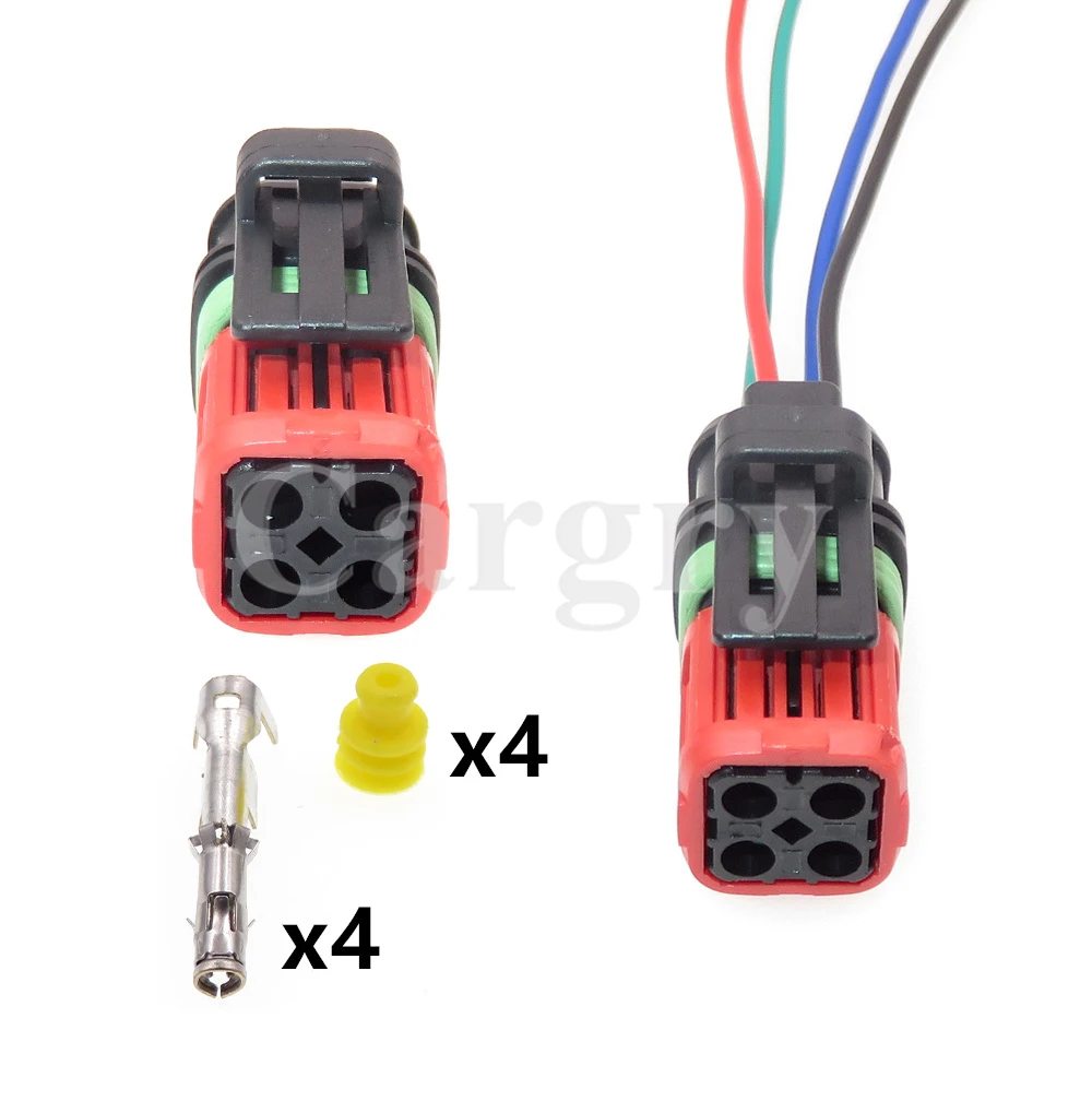 1 Set 4P 1337352-1 Waterproof Wiring Socket Automobile Fuel Injector Wiring Harness AC Assembly Car Oxygen Sensor Connector