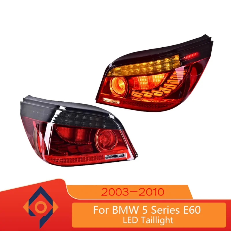 For BMW 5 Series E60 Tail Light Assembly 2003-2010 Modified Dragon Scale LED Driving Light Running Water Turn Signal Light
