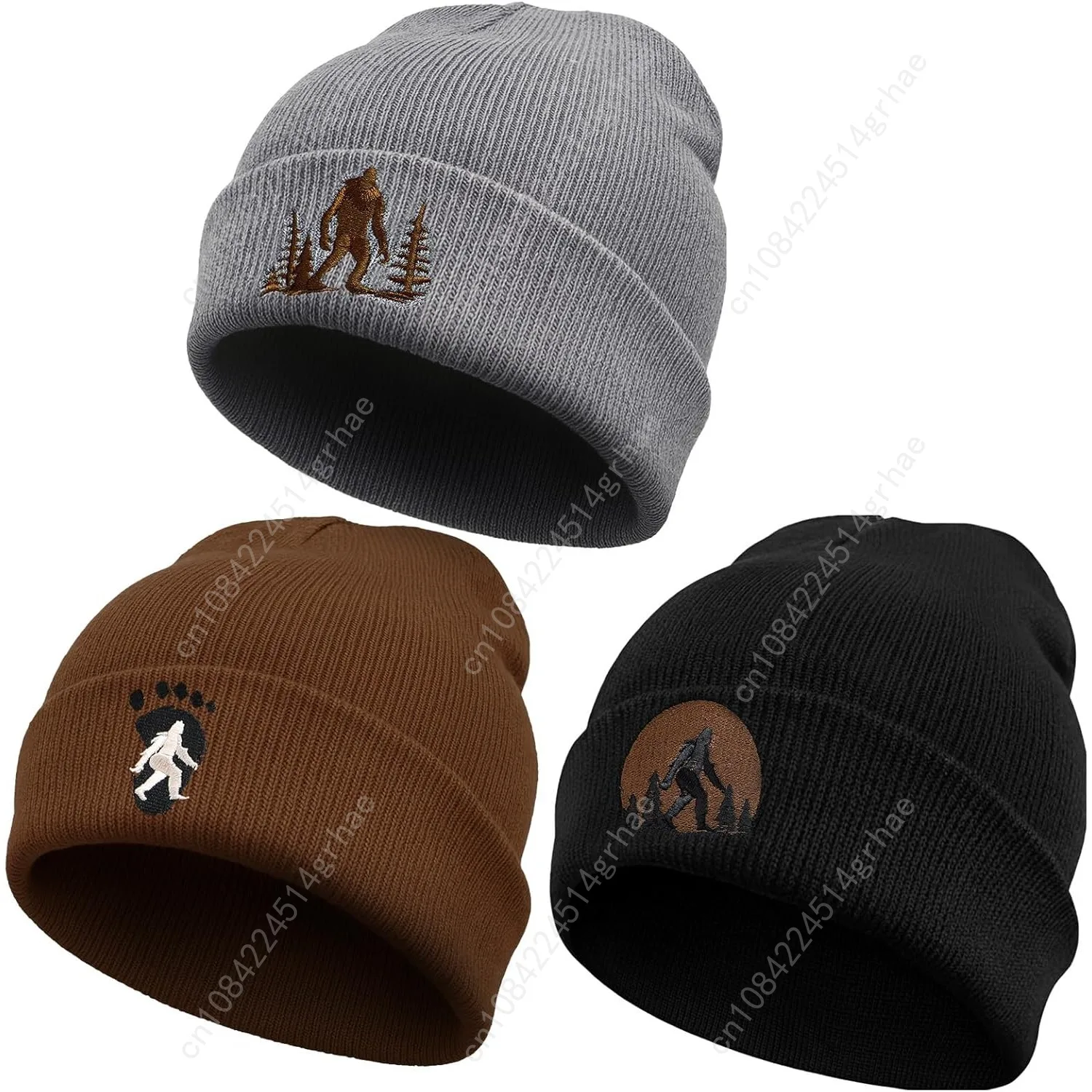 

Berlune Sasquatch Winter Beanie Hat for Men Winter Knit Cuffed Beanie for Men Women Warm Christmas Outdoor Gifts