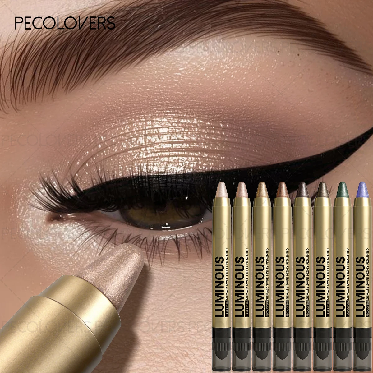 Green Pearlescent Eyeshadow Stick Waterproof,Creamy Glide-On Formula With Metallic  - For Day To Night Makeup Looks