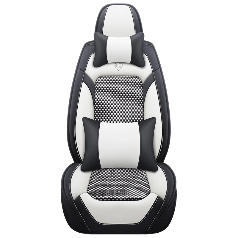 

Business Full Wrapped Coverage Interior Accessory Sport Ice Silk Ventilated Universal Leather Car Seat Covers Set