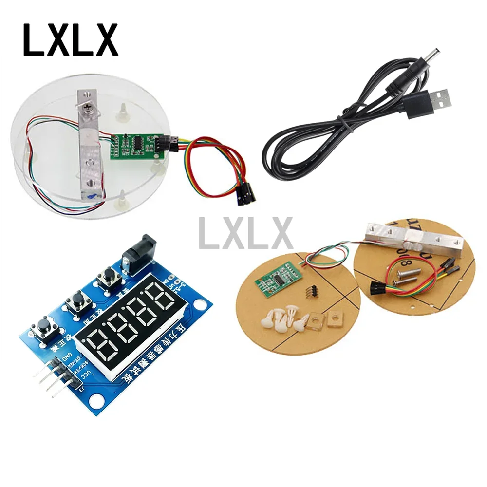 

1PCS HX711 Module + Pressure Sensor Set Round Housing Weighing Sensor Electronic Scale Module 1KG 5KG 10KG 20KG