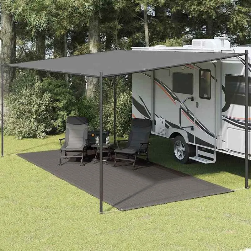 Zeltteppich 300 X 400 Cm Anthrazit Ideal für Terrasse und Camping, Moderner Stil