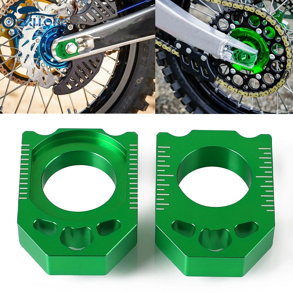 

For KAWASAKI KX125 250 KX250F KXF 250 KX450F 2006-2016 KLX450R Motorcycle Regulator Sliders Chain Adjuster Axle Block Tensioner