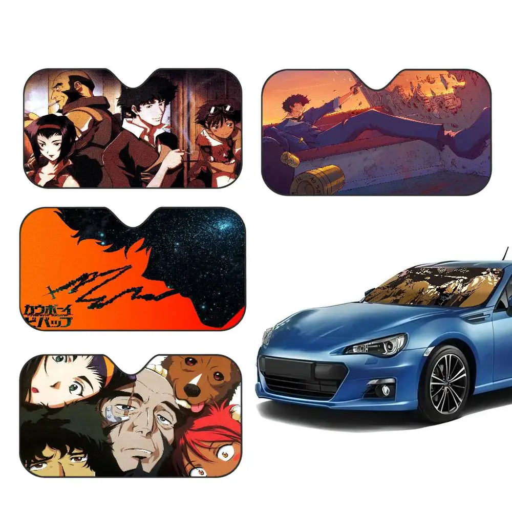 Anime C-Cowboy B-Bebop Car Window Sun Shade Windshield Anti-UV Protection Front Rear Windshield Block Cover Visor Accessories