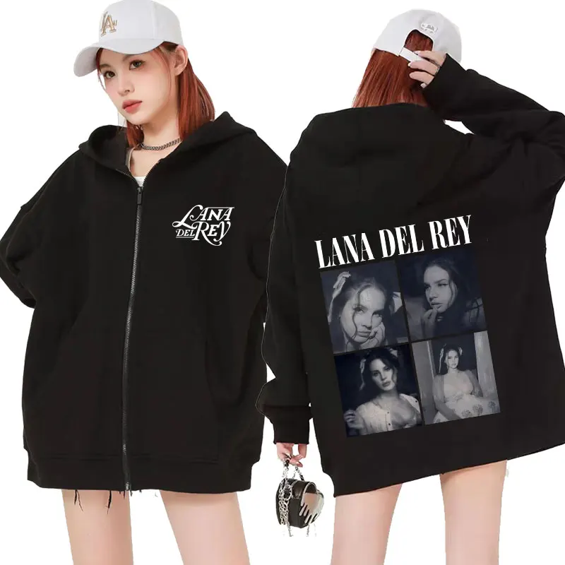 

Retro Lana Del Rey Zip Up Hoodie Ultraviolence New Music Album Sweatshirt Men Women Hip Hop Style Oversized Zipper Jacket Hooded