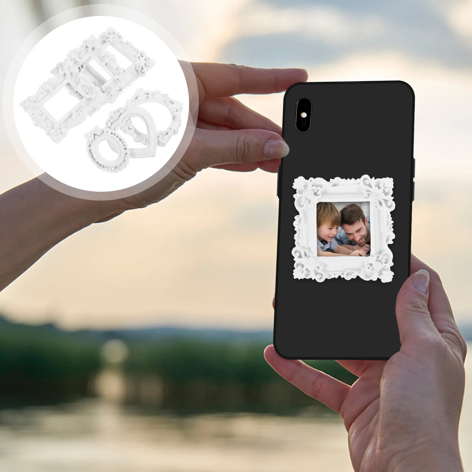 25Pcs Resin Small Photo Frames Mini Vintage Picture Frame DIY Jewelry Display Frame Ornament Photography Mini Frames