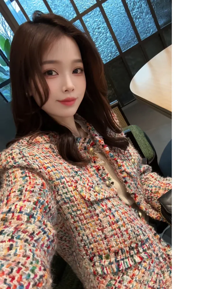 

Xuanxuanchen Winter Luxury Quilted Coat French Sle Cozy Warmth Long Sve round Ne ort Length Single Button Closure