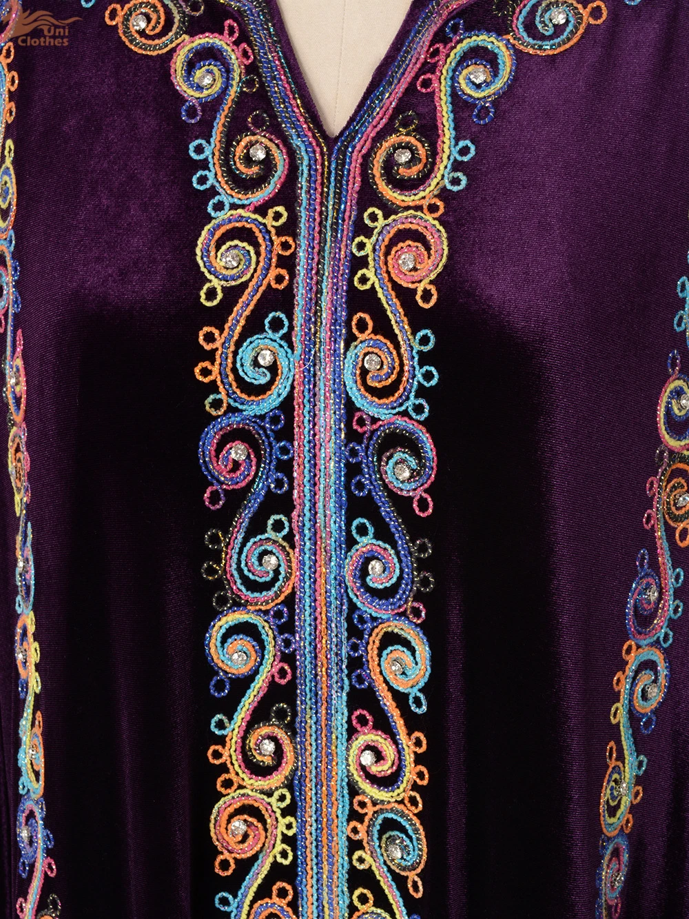 Uni Fashion Solid Muslimischen Kleid Frauen Stickerei Casual Samt Abaya Marocain Türkische Robe Femme Langarm Maxi Vestidos
