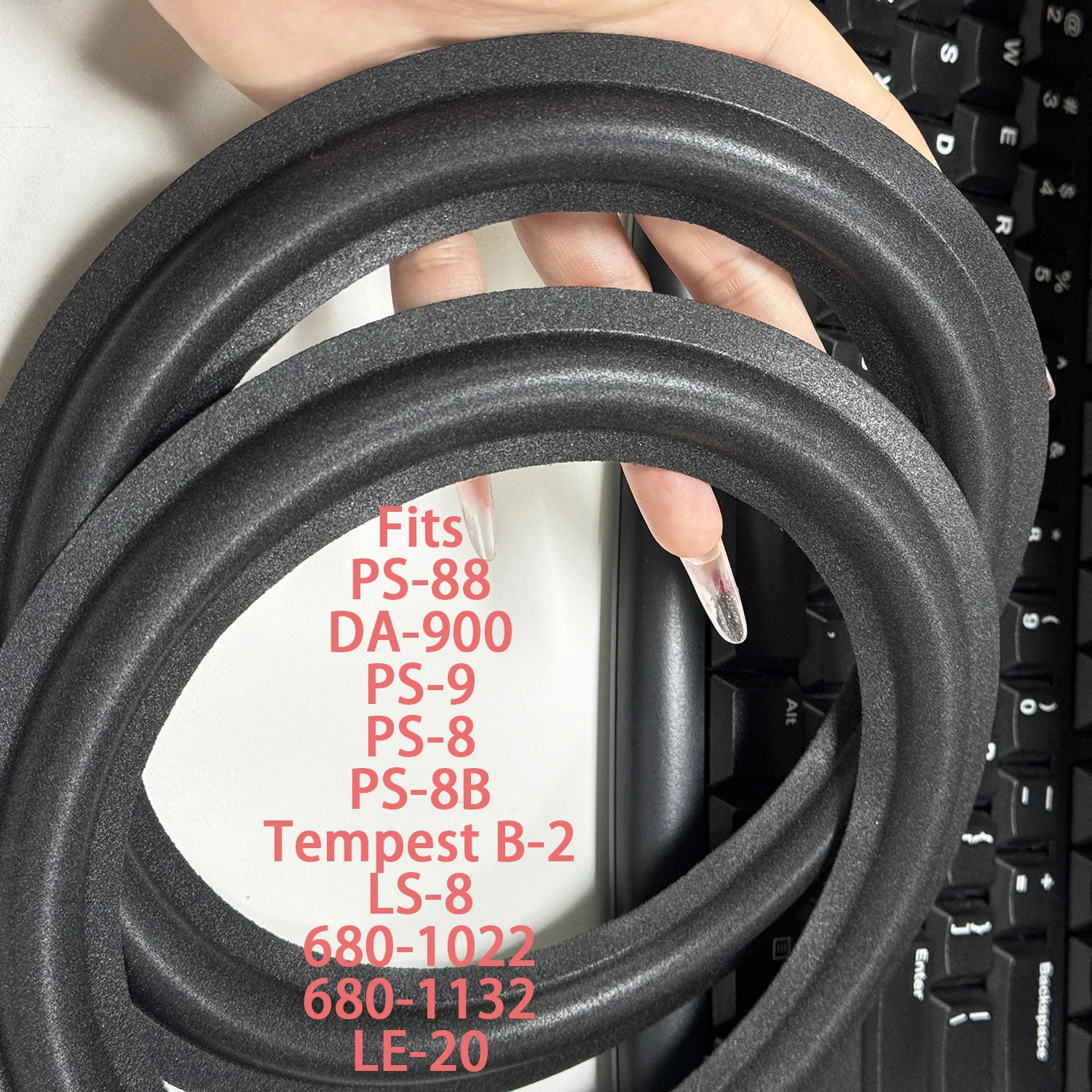 2X Foam Edge Replacement Black Fits Design Acoustics PS-88 DA-900 PS-9 PS-8 PS-8B ESS Tempest B-2 LS-8 680-1022 680-1132 LE-20