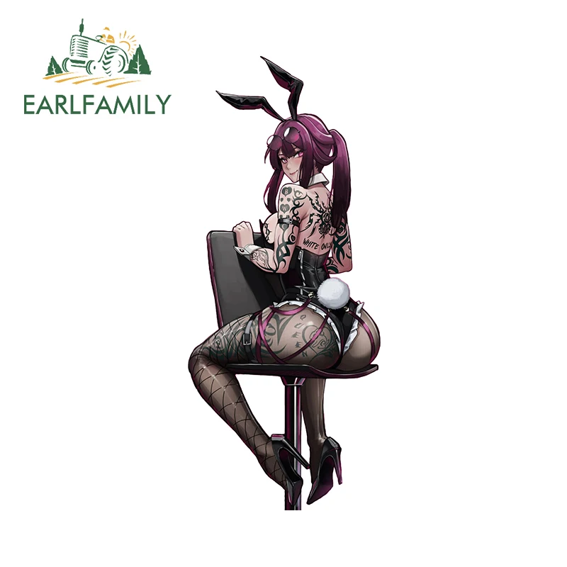 EARLFAMILY Bunny Suit Kafka Honkai Star Rail Car Stickers Black Tattoos Uniform Original Car Accessories Scratch Proof Decals