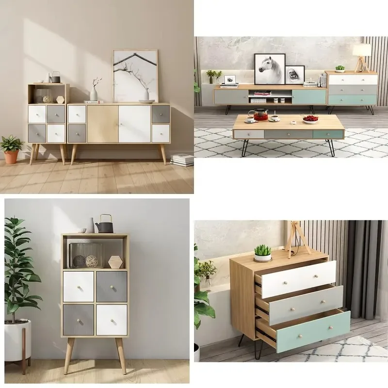 certified modern wooden bottom cabinets for apartment living rooms, fire-resistant and environmentally friendly,