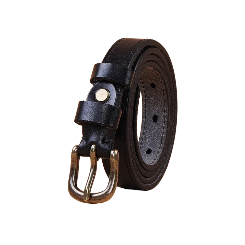 حزام جينز نسائي من الجلد بتصميم كلاسيكي بإبزيم على شكل دبوس مع تنورة وحزام رفيع بسيط ومتعدد الاستخدامات على طراز BF للطلاب