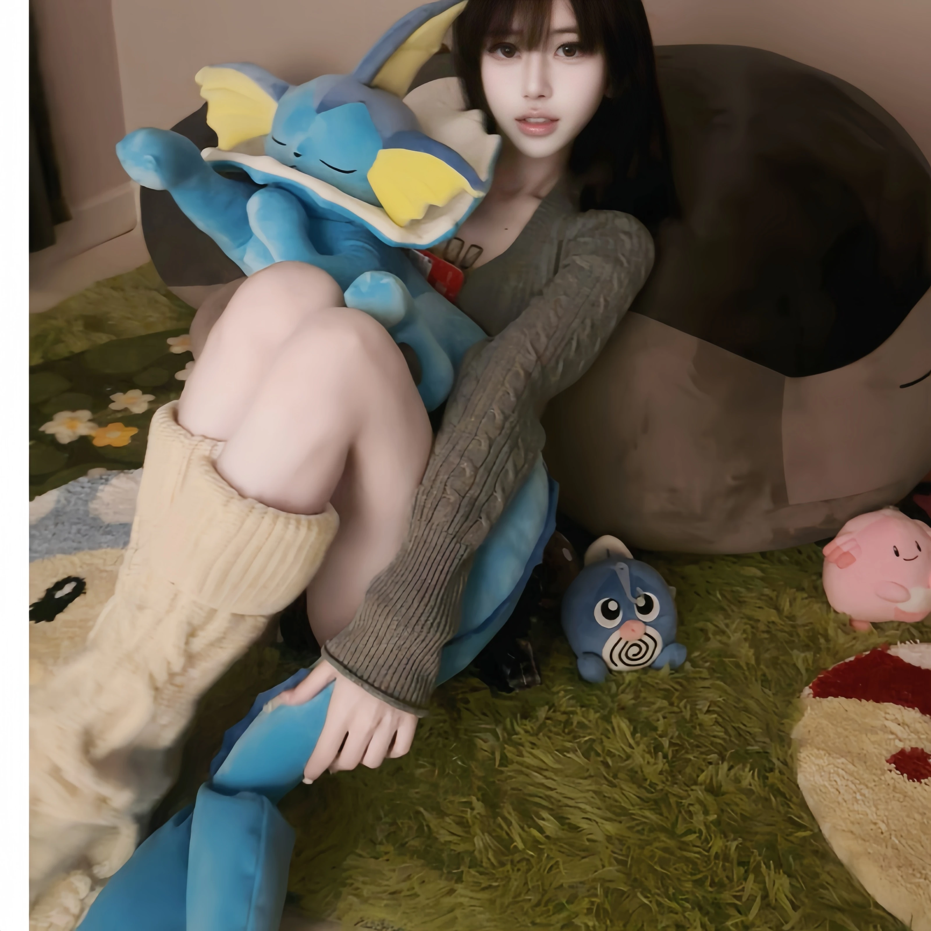 Pokemon Eeveelution Big Size sleeping Vaporeon Doll Eevee Family Evoli Sleep Plush Sylveon Umbreon Flareon Pikachu Peluche Doll