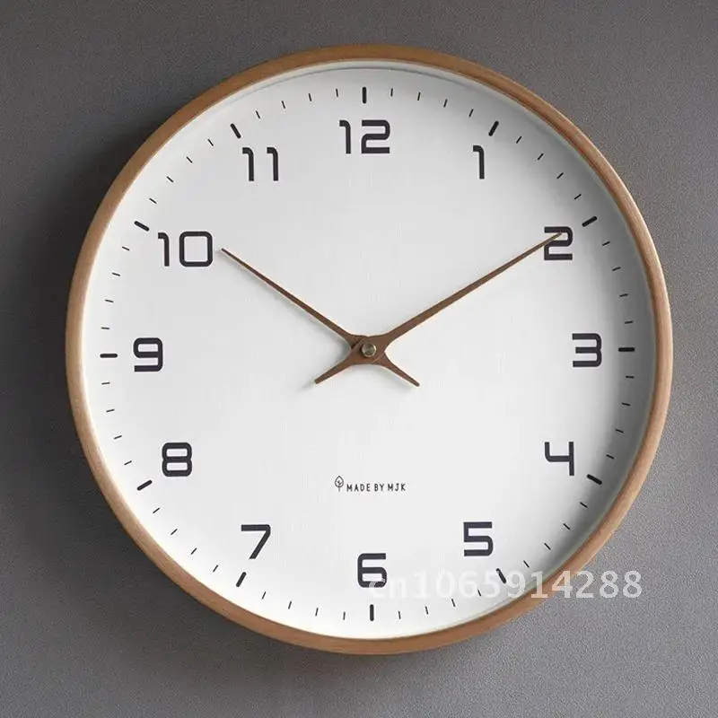 Wooden Nordic Clocks Wall Clock European Style 12inch Wall Clock Minimalis Wall Wall Decor Mute Living Home Room Modern Clock