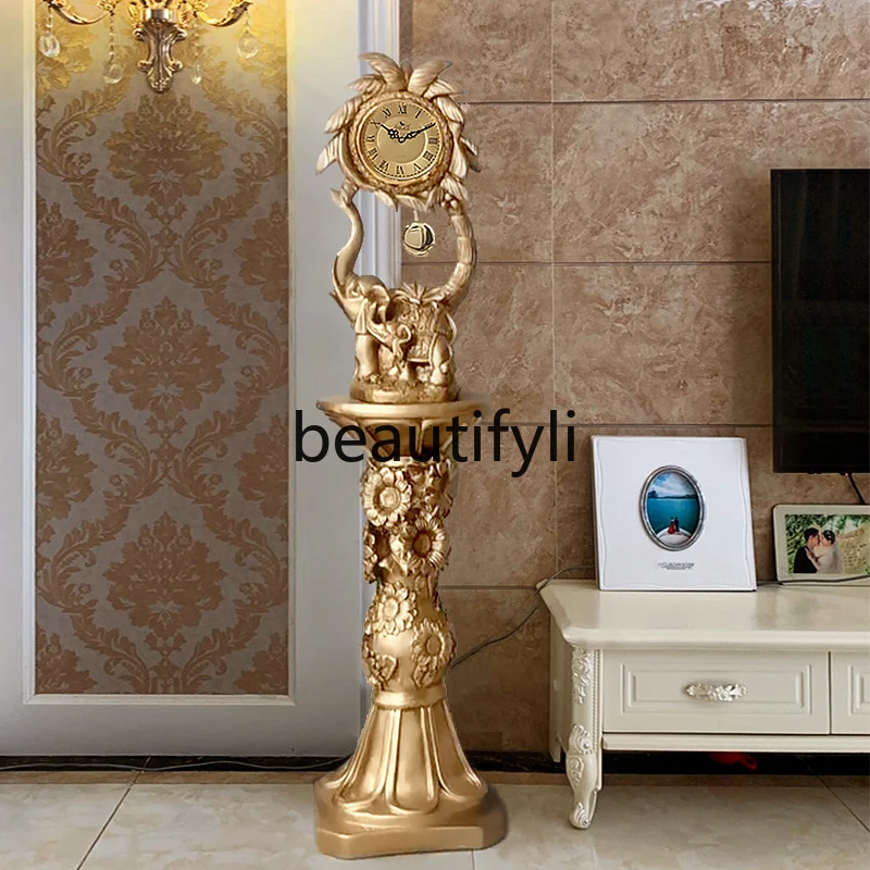 

Decorative Piece Beside TV Living Room Floor Decoration Roman Column European Luxury American Creative New Chinese Style Bonsai