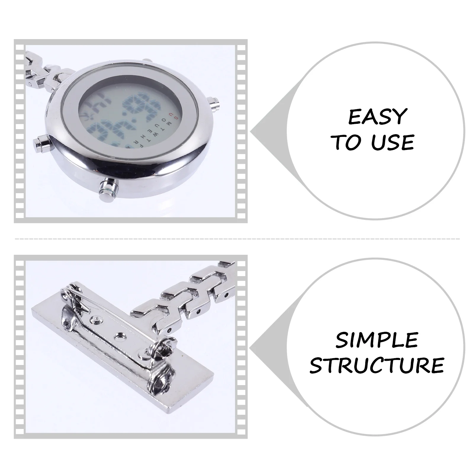 

Electronic Digital Fob Hanging Lapel Pin Nurse Nurse Lapel Pin Electronic Watch Unisex Digital Watch Gift