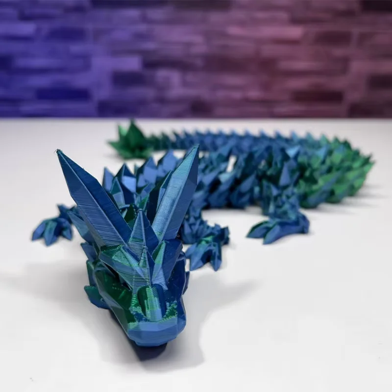 30/45/60CM 3D Printed Crystal Dragon Antistress Fidget Toy Rotatable Articulated Perfect  Figure Radiant And Dazzling Colors