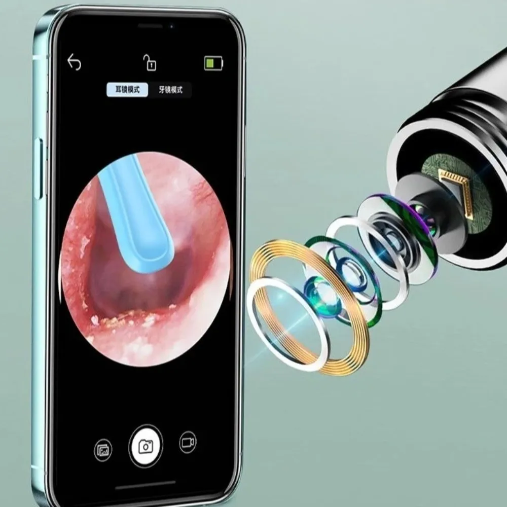 HD Camera Visual Ear Sticks USB Charging Wireless WiFi Wax Removal Tool Silicone Luminous Ear Cleaner Earwax Removal