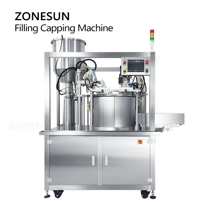 ZONESUN Сервозаполняющая укупорочная машина Автоматическая упаковка для подачи пластиковых пакетов Doypack Желейные напитки Упаковка моющего средства с конвейером