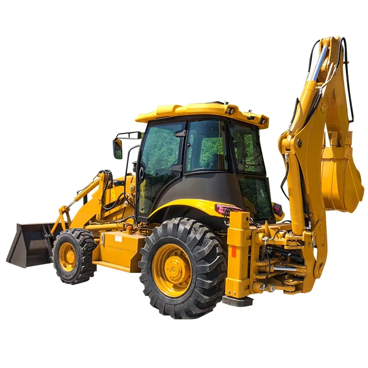 Peta konstruksi daya multi-tujuan Integral 4WD 388 baru 1cbm kapasitas ember 3cx Backhoe Loader untuk dijual