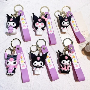 Sanrio My Melody Keychain for Children, Kuromi, Hello Kitty, CinnaMoroll, Pendant Bag, Car Keychain, Kawaii Anime Accessories, Beautiful Toys 12 Main Sales Kuromi Keychain - №1