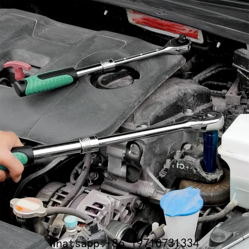 Retractable Ratchet Set 1/4 3/8 1/2 Inch Drive Rotating Ratchet Reversible Drive 72 Tooth Socket Wrench Mechanical Tool