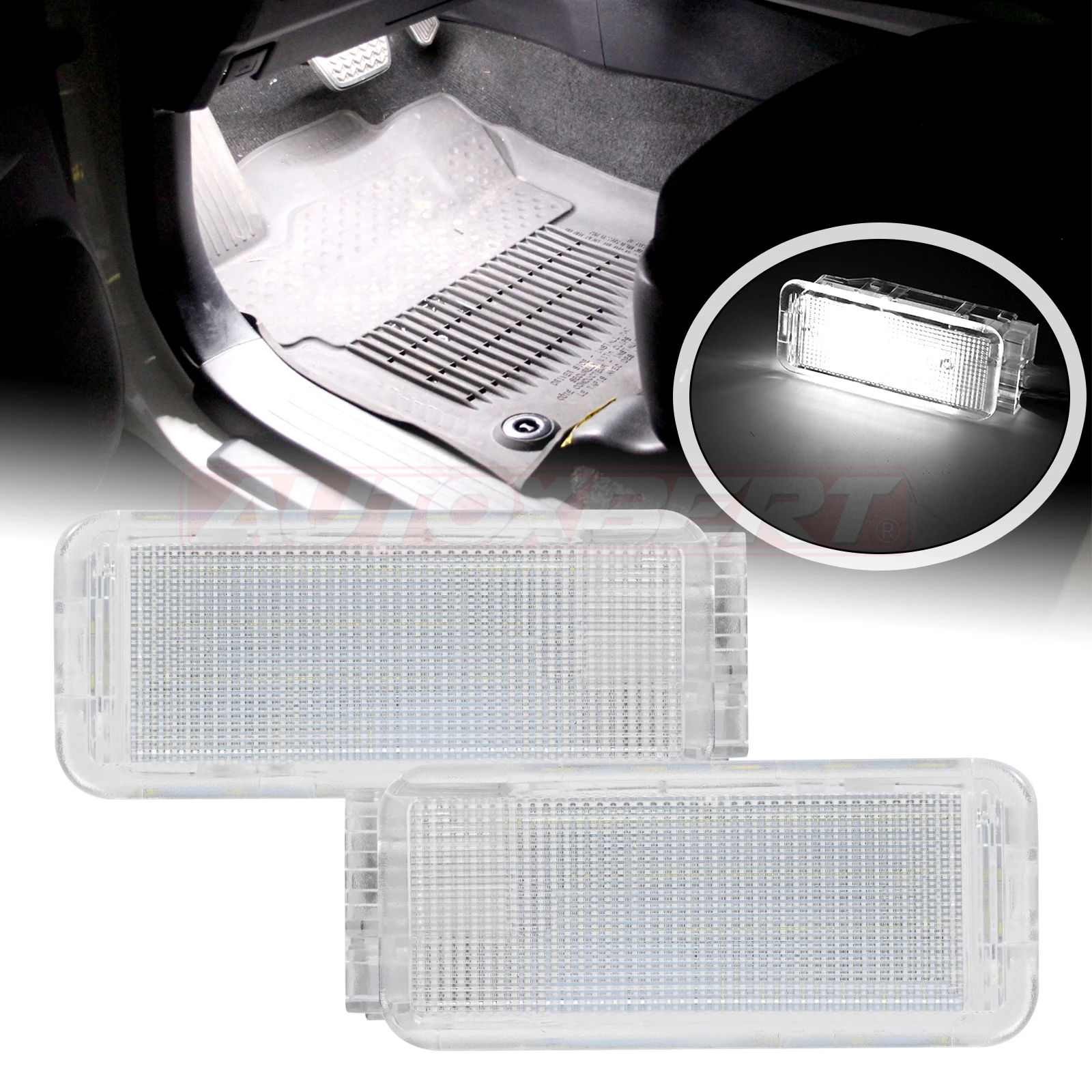 2Pcs LED Trunk Cargo Lamp Footwell Under Door Glove Box Light For Peugeot 3008 206 208 308 307 2008 207 508 5008 407 306 Expert