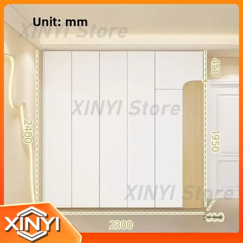 Modern Built-in Wardrobe Closet for Bedroom | Minimalist Storage Cabinet with Hinged Doors Large Capacity for Small Space
