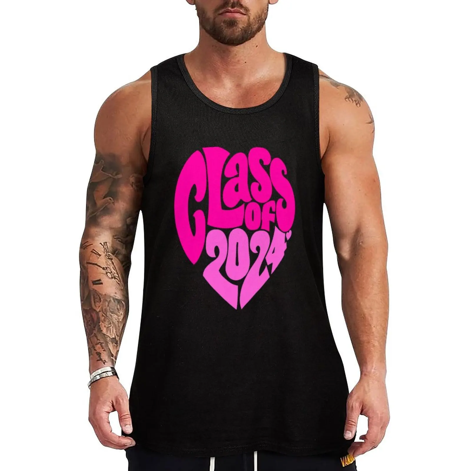 

class of 2024- pink Tank Top sports t-shirts for men summer clothes t-shirts for men