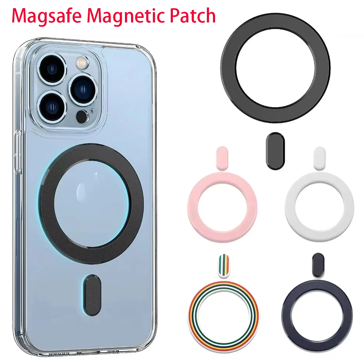 

Universal Magnetic Ring Sticker Metal Magnetic Wireless Charger Plate Adapter Back Cover for Magsafe Stickers for iPhone Samsung