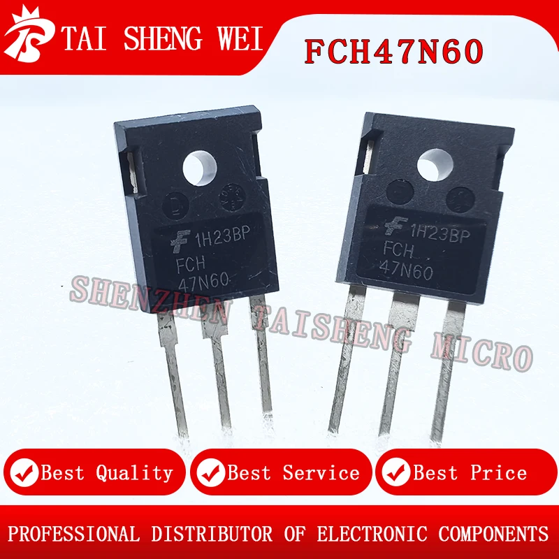 5PCS Brand New FCH47N60 47N60 FCH47N60F FCH47N60NF 47A600V TO-247 MOSFET New