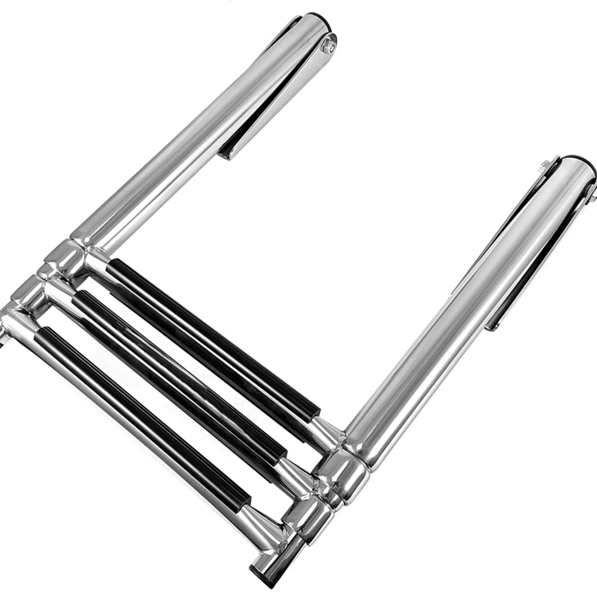 Boat Telescopic Ladder 316 Stainless Steel Mirror Polished Surface Telescopic Marine 3 Step Ladder