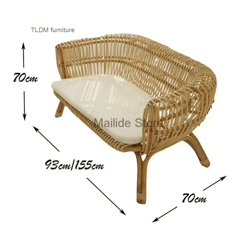 Modern Creative Balcony Beach Chair Japanese Outdoor Furniture Rattan Outdoor Chairs Single Sofa Chair Leisure Backrest Armchair