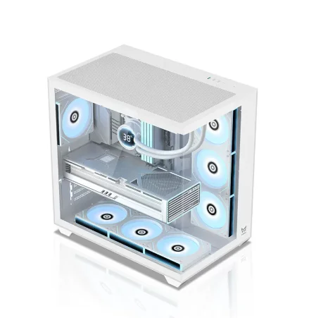 All-new desktop computer case with ATX, white, sea-view, 360-degree water cooling, fully side-ventilated
