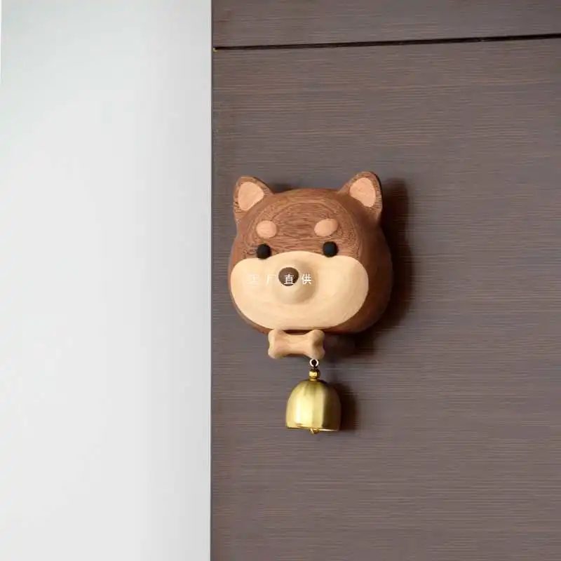 

Solid wood entry door dopamine wind chimes dog bell decorative ornament